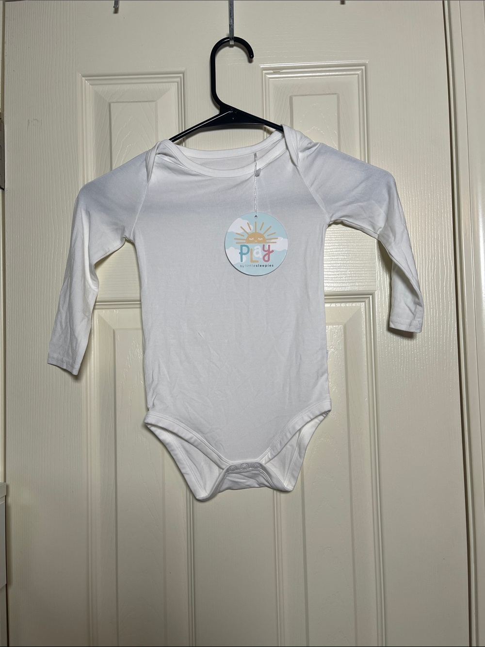 White Long-Sleeve Baby One-Piece
